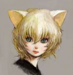  animal_ears blonde_hair cat_ears face hunter_x_hunter lips multicolored_eyes nefelpitou pon portrait short_hair simple_background solo 