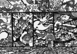  anchor chibi flower glass imperishable_night jeweled_pagoda komeiji_koishi komeiji_satori leaf monochrome mountain_of_faith multiple_girls perfect_cherry_blossom phantasmagoria_of_flower_view siblings soyanrai stained_glass the_embodiment_of_scarlet_devil touhou traditional_media ufo undefined_fantastic_object unzan yagokoro 