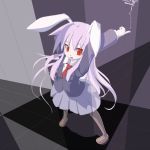  animal_ears bunny_ears bunny_tail highres long_hair necktie open_mouth purple_hair red_eyes reisen_udongein_inaba skirt solo tail tengoku touhou 