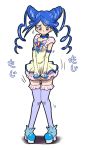  alternate_costume alternate_hairstyle blue_eyes blue_hair blue_legwear blush brooch butterfly choker cosplay cure_aqua cure_lemonade cure_lemonade_(cosplay) curly_hair double_bun dress embarrassed gloves jewelry magical_girl minazuki_karen precure shoes short_hair solo thigh-highs thighhighs tj-type1 twintails yes!_precure_5 