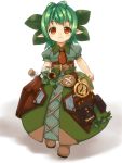  character_request dress false_island green_hair havemoon pointy_ears red_eyes ribbon short_hair solo 