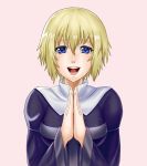  blonde_hair blue_eyes breasts habit helltan mizuse_kouichi nun short_hair smile solo to_aru_majutsu_no_index ursula_aquinas 