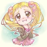  brown_eyes dress hands_clasped happy kasugano_urara long_hair precure solo twintails u_to_i yes!_precure_5 
