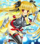  at_classics bad_id bardiche belt blonde_hair bow fate_testarossa hair_bow lyrical_nanoha mahou_shoujo_lyrical_nanoha mahou_shoujo_lyrical_nanoha_strikers marker_(medium) red_eyes sample solo sword thigh-highs thighhighs traditional_media twintails weapon zettai_ryouiki 