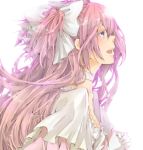 ambrosia gloves goddess_madoka kaname_madoka long_hair mahou_shoujo_madoka_magica pink_eyes pink_hair ribbon solo spoilers ultimate_madoka 