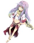  bracelet flat_chest hand_on_hip hips jewelry maromi_(am97) mashiro_blan_de_windbloom midriff my-otome navel purple_hair ring scarf solo tubetop 