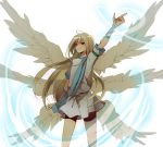  afuro_terumi armband bike_shorts blonde_hair inazuma_eleven inazuma_eleven_(series) long_hair male mino_mokkori red_eyes sash solo tunic wings zeus_(inazuma_eleven) 