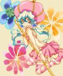  boots flower gloves hait hat hisui_(paingumi) long_hair lordgenome multicolored_hair nia_teppelin skirt smile solo staff striped striped_legwear striped_thighhighs symbol-shaped_pupils tengen_toppa_gurren-lagann tengen_toppa_gurren_lagann thigh-highs thighhighs two-tone_hair 