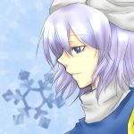 bad_id fuji_tsugu fujikei_shin hat lavender_hair letty_whiterock purple_eyes short_hair solo touhou violet_eyes 