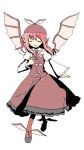  alternate_hairstyle breast_suppress closed_eyes dress eyes_closed hand_on_chest hand_on_own_chest hat highres korin_(ra-sky07) mystia_lorelei pink_hair short_hair simple_background singing solo touhou winged_shoes wings 