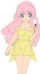  apron baka_to_test_to_shoukanjuu blue_eyes hair_ornament himeji_mizuki long_hair pink_hair smile solo vector_trace 