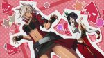  blazblue breasts bullet_(blazblue) cleavage fingerless_gloves gloves lao_jiu large_breasts litchi_faye_ling panda ragna_the_bloodedge_(cosplay) silver_hair yellow_eyes 