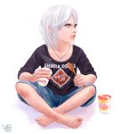  child clothes_writing clothing_writing deadend_dolls final_fantasy final_fantasy_vii male sephiroth white_background white_hair young 