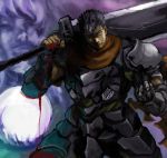  berserk black_hair blood dragonslayer_(sword) griffith guts hagitotoro huge_weapon male short_hair sword weapon 