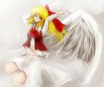  angel_wings blonde_hair gengetsu sennzensama solo touhou touhou_(pc-98) wings 