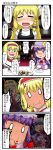  alice_margatroid aruva blonde_hair blush book bow comic highres kirisame_marisa long_hair multiple_girls o_o patchouli_knowledge purple_hair short_hair tears tentacles touhou translated translation_request 