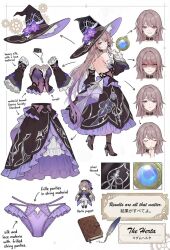  1girl character_sheet herta_(honkai:_star_rail) honkai:_star_rail honkai_(series) long_hair the_herta_(honkai:_star_rail) underwear 