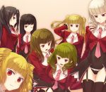  bad_id beelzebub belphegor black_hair blonde_hair brown_hair drill_hair leotard leviathan leviathan_(umineko) long_hair lucifer mammon necktie neko_k321 red_eyes satan silver_hair stakes_of_purgatory thigh-highs thighhighs twintails umineko_no_naku_koro_ni 