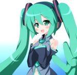  detached_sleeves hatsune_miku kakeru open_mouth solo twintails vocaloid 