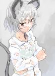  animal_ears blush bust crossed_arms dress_shirt face grey_eyes mouse_ears mouse_tail nazrin red_eyes sape_(saperon_black) saperon see-through shirt short_hair sketch solo tail touhou wet wet_clothes wet_hair wet_shirt white_shirt 
