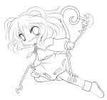  absurdres animal_ears basket chibi dowsing_rod highres jewelry lineart mouse mouse_ears mouse_tail nazrin open_mouth pendant short_hair solid_black_thumbnail solo tail touhou transparent_background yume_shokunin 