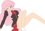  baka_to_test_to_shoukanjuu blue_eyes himeji_mizuki legs long_hair miniskirt photoshop pink_hair school_uniform smile solo thighs vector_trace 