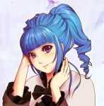  ange_serena bad_id blue_hair bow curly_hair face pamm payot ponytail purple_eyes ribbon short_hair smile solo tales_of_(series) tales_of_innocence violet_eyes white_background 