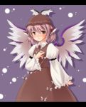  bluester blush hand_on_own_chest hand_to_chest hat letterboxed mystia_lorelei short_hair solo touhou wings 