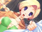  blonde_hair blue_eyes braid choker dragon_quest dragon_quest_v dutch_angle earrings jewelry open_mouth solo 