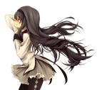  akemi_homura black_hair bonu_(tsunatan) hairband long_hair magical_girl mahou_shoujo_madoka_magica pantyhose profile ribbon skirt solo 