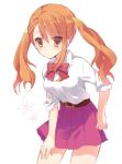  ano_hi_mita_hana_no_namae_wo_bokutachi_wa_mada_shiranai brown_eyes mayachi_(amuriya) orange_hair school_uniform skirt sleeves_rolled_up twintails 
