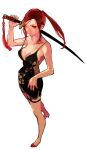  garter_belt garter_straps original red_eyes red_hair redhead serenade_(sinohi) solo sword thigh-highs thighhighs weapon 