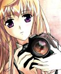  camera hands himemiya_chikane kannazuki_no_miko kurusugawa_himeko nitro purple_eyes reflection violet_eyes 