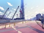  building cloud construction_site crane manhole no_humans original real_world_location scenery scenic sky step_to_you_(vocaloid) tokyo_(city) tokyo_sky_tree yonasawa 