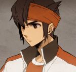  adult angry brown_eyes brown_hair endou_mamoru face headband inazuma_eleven inazuma_eleven_(series) inazuma_eleven_go jacket male rococolove short_hair solo 