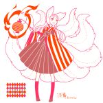  hat japanese_clothes kimono l_hakase lantern moemon multiple_tails ninetales personification pokemon tail 