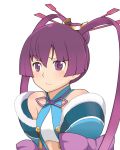  ar_tonelico_iii bad_id bare_shoulders blush finnel frown gust hair_ornament long_hair purple_eyes purple_hair tamakorogashi twintails violet_eyes 