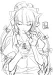  bad_id bust cigarette face fujiwara_no_mokou hands lighter long_hair monochrome ponytail portrait shirt signature sketch sleeves_rolled_up solo tora_jun touhou 