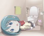  :o bad_end bathroom blue_eyes blue_hair blush celebi_ryousangata commentary commentary_request corpse empty_eyes hair_ornament hairclip lying mahou_shoujo_madoka_magica miki_sayaka open_mouth panties panty_pull school_uniform short_hair skirt solo spoilers toilet toilet_paper towel translated trashcan underwear 