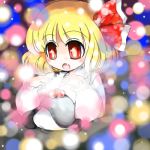  blonde_hair bust fang hair_ribbon lowres open_mouth red_eyes ribbon rumia short_hair solo sotto the_embodiment_of_scarlet_devil touhou youkai 