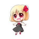  blonde_hair chibi fang hair_ribbon lowres open_mouth outstretched_arms red_eyes ribbon rumia short_hair smile solo sotto the_embodiment_of_scarlet_devil touhou youkai 
