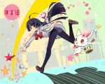  ass black_hair black_legwear character_request halo_(artist) hime_cut jewel_pet jewel_pet_sunshine jewelpet_(series) jewelpet_sunshine legs long_hair mizushiro_kanon panties panties_under_pantyhose pantyhose pudding ruby_(jewel_pet) ruby_(jewelpet) underwear 