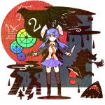 animal_ears bad_id bird black_legwear blue_hair bunny_ears business_suit dragon dress dual_wielding eagle gun hair_ornament hairpin highres knife long_hair necktie red_eyes reisen_udongein_inaba ringetsumon shark solo spider standing thighhighs touhou wall_of_text weapon 