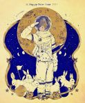  astronaut bunny flag full_moon moon moon_phases new_year original planet rabbit rily sky solo star 