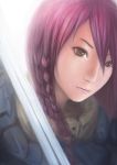  braid character_request copyright_request highres occult_soda original purple_hair solo sword weapon 