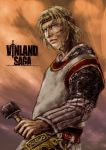  baryan blonde_hair canute chainmail headband male realistic scar solo sword timeskip vinland_saga weapon 