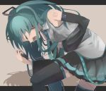  aqua_hair bad_id black_buraku closed_eyes detached_sleeves eyes_closed hatsune_miku long_hair microphone necktie ogipote open_mouth skirt solo thigh-highs thighhighs very_long_hair vocaloid 
