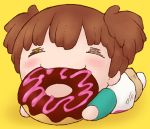  brown_hair chibi closed_eyes doughnut eyes_closed k-on! minejun short_twintails solo suzuki_jun twintails 