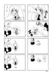  4koma animal_ears blush_stickers bunny_ears bunny_tail carrot chibi comic doujin doujinshi eating highres hoshino_souichirou long_hair monochrome multiple_4koma multiple_girls necktie panties recurring_image reisen_udongein_inaba shadow souin_kuhou striped striped_panties tail touhou underwear yagokoro_eirin 