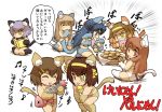  animal_ears asahina_mikuru asakura_ryouko blonde_hair blue_eyes book brown_eyes brown_hair cat_ears cat_tail comic cookie crossover eating eyebrows fish fish_bone fish_bones food guitar hair_ribbon hairband hirasawa_yui hisahiko instrument k-on! kemonomimi_mode kotobuki_tsumugi long_hair multiple_girls musical_note nagato_yuki open_mouth purple_hair reading ribbon short_hair smile suzumiya_haruhi suzumiya_haruhi_no_yuuutsu tail tainaka_ritsu translated translation_request yellow_eyes 